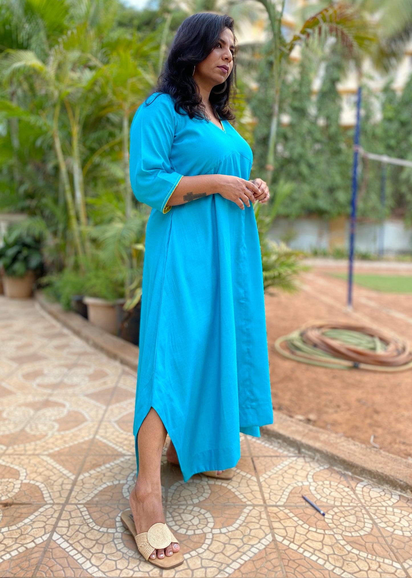 RimJhim - DRESS - BLUE - Soft Cotton