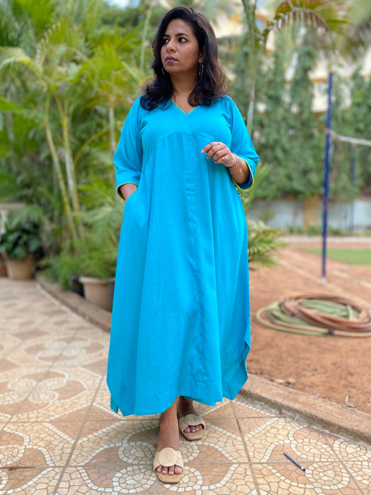 RimJhim - DRESS - BLUE - Soft Cotton