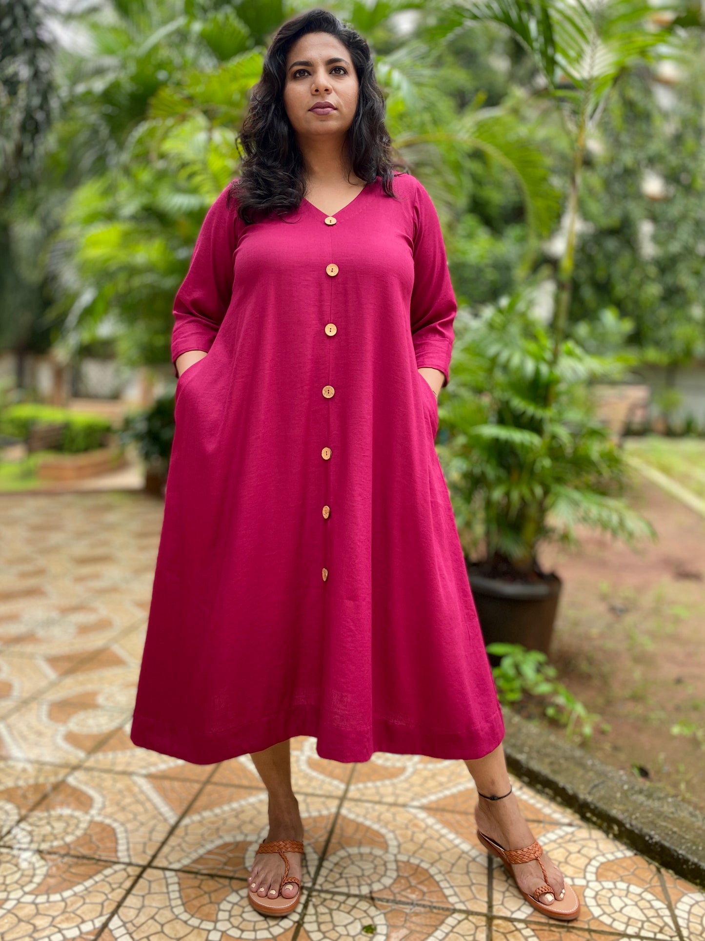 Meera - Dress OR SET - Majenta - Soft Cotton
