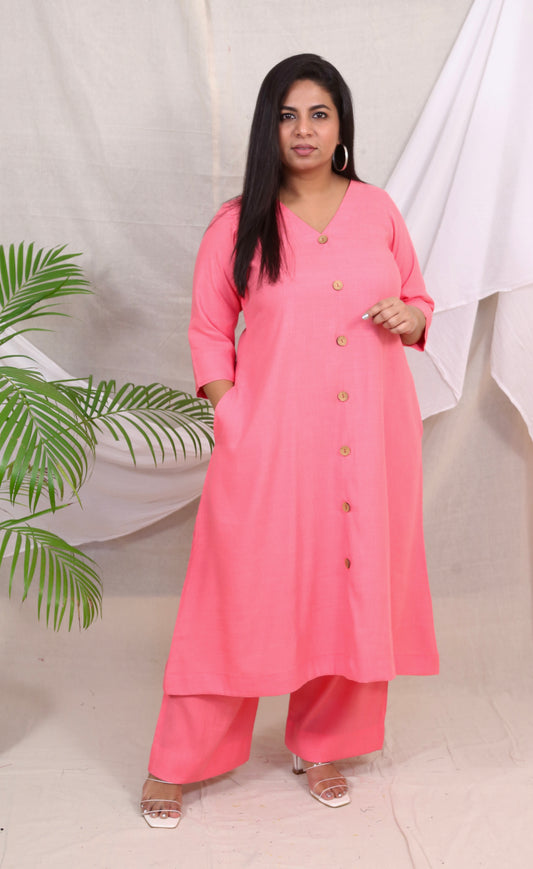 Meera - Co Ord set - Baby Pink - Soft Cotton