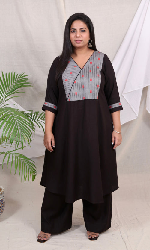 KHUSHI - kurta - BLACK - Soft Cotton