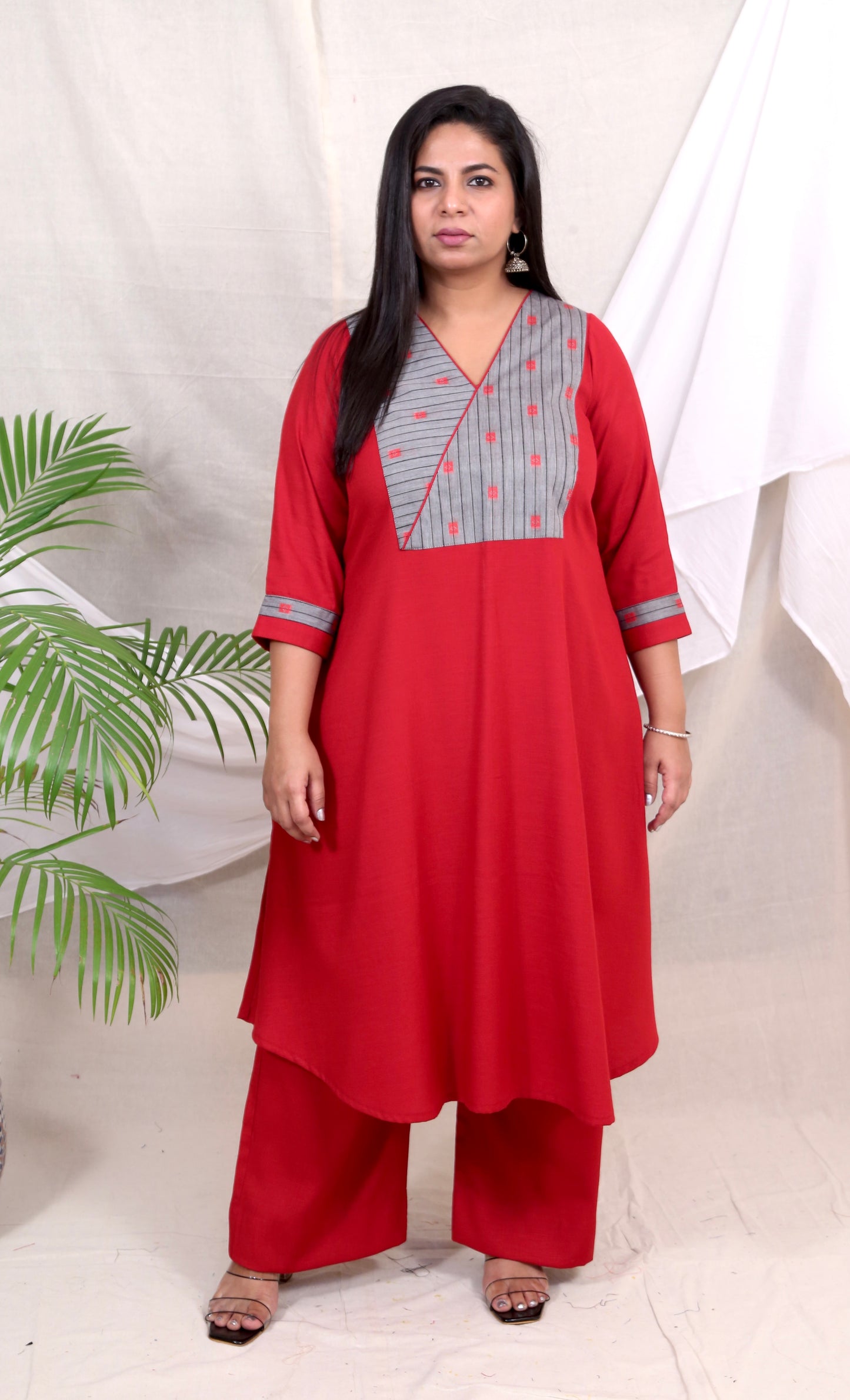 KHUSHI - 2pc set -  MAROON - Soft Cotton