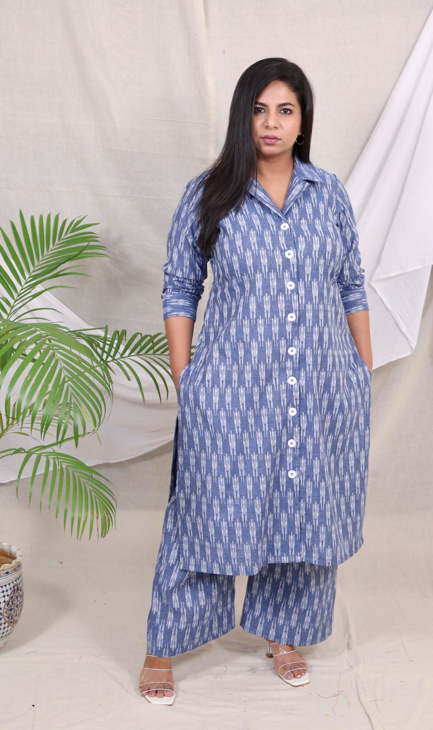 BOSSBABE coords - Blue IKKAT - HANDLOOM Cotton