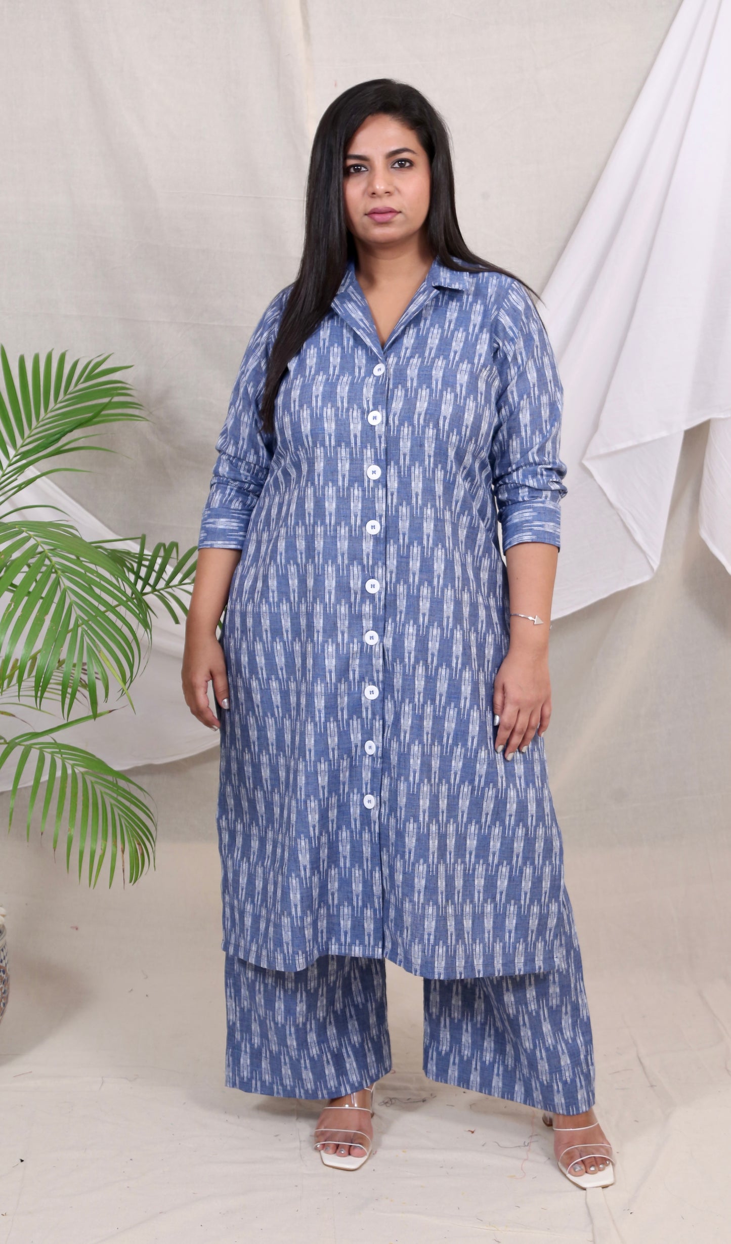 BOSSBABE coords - Blue IKKAT - HANDLOOM Cotton