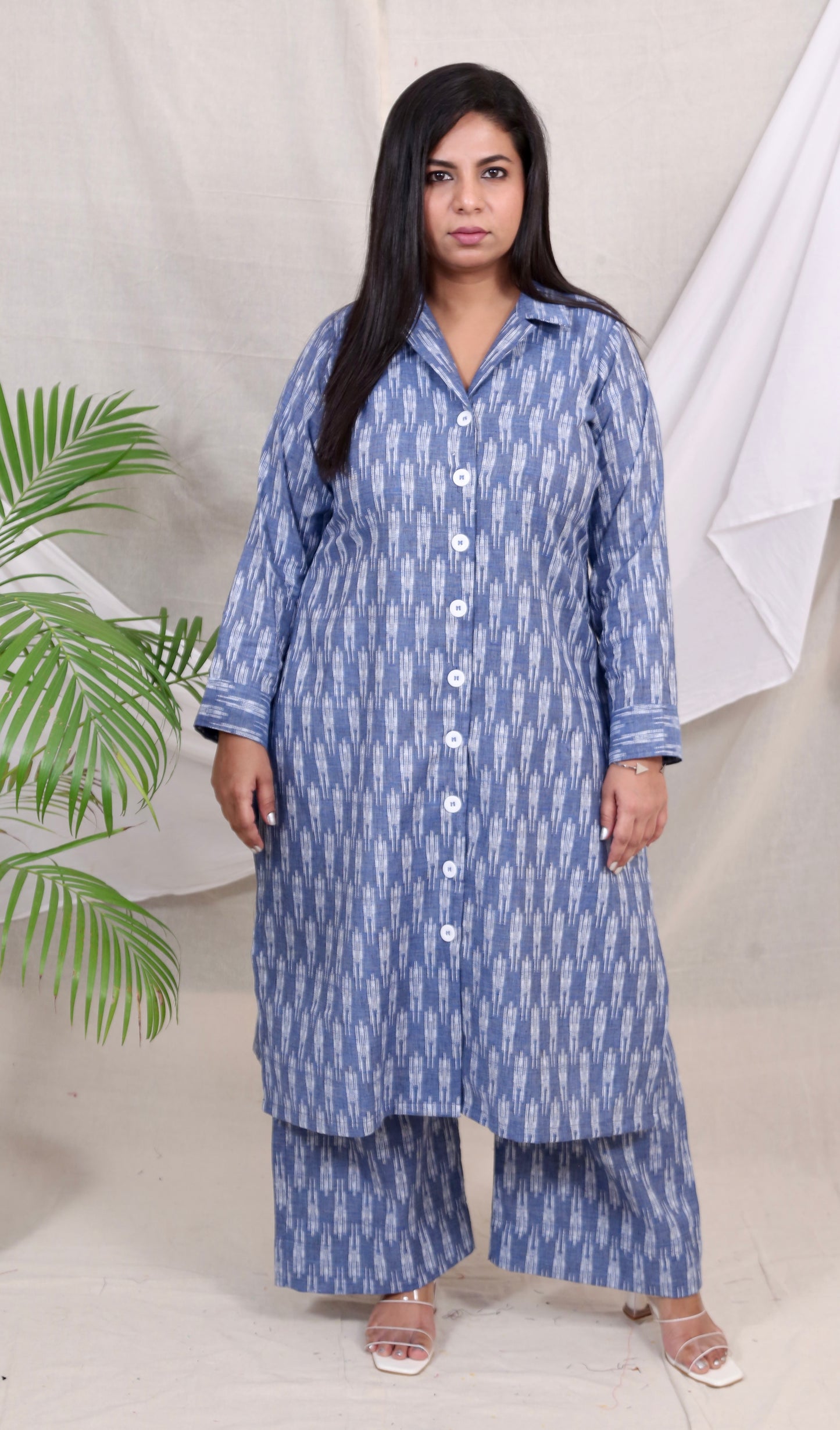 BOSSBABE coords - Blue IKKAT - HANDLOOM Cotton