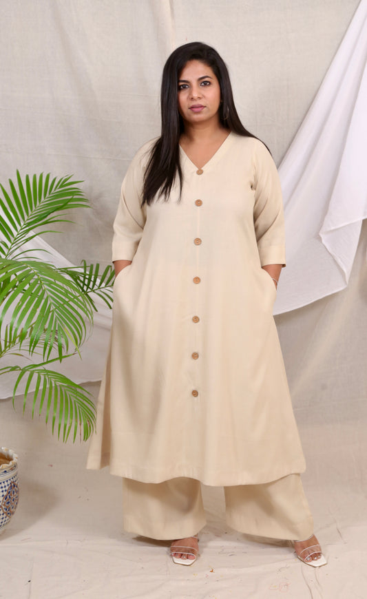 Meera - Co Ord set - Beige - Soft Cotton