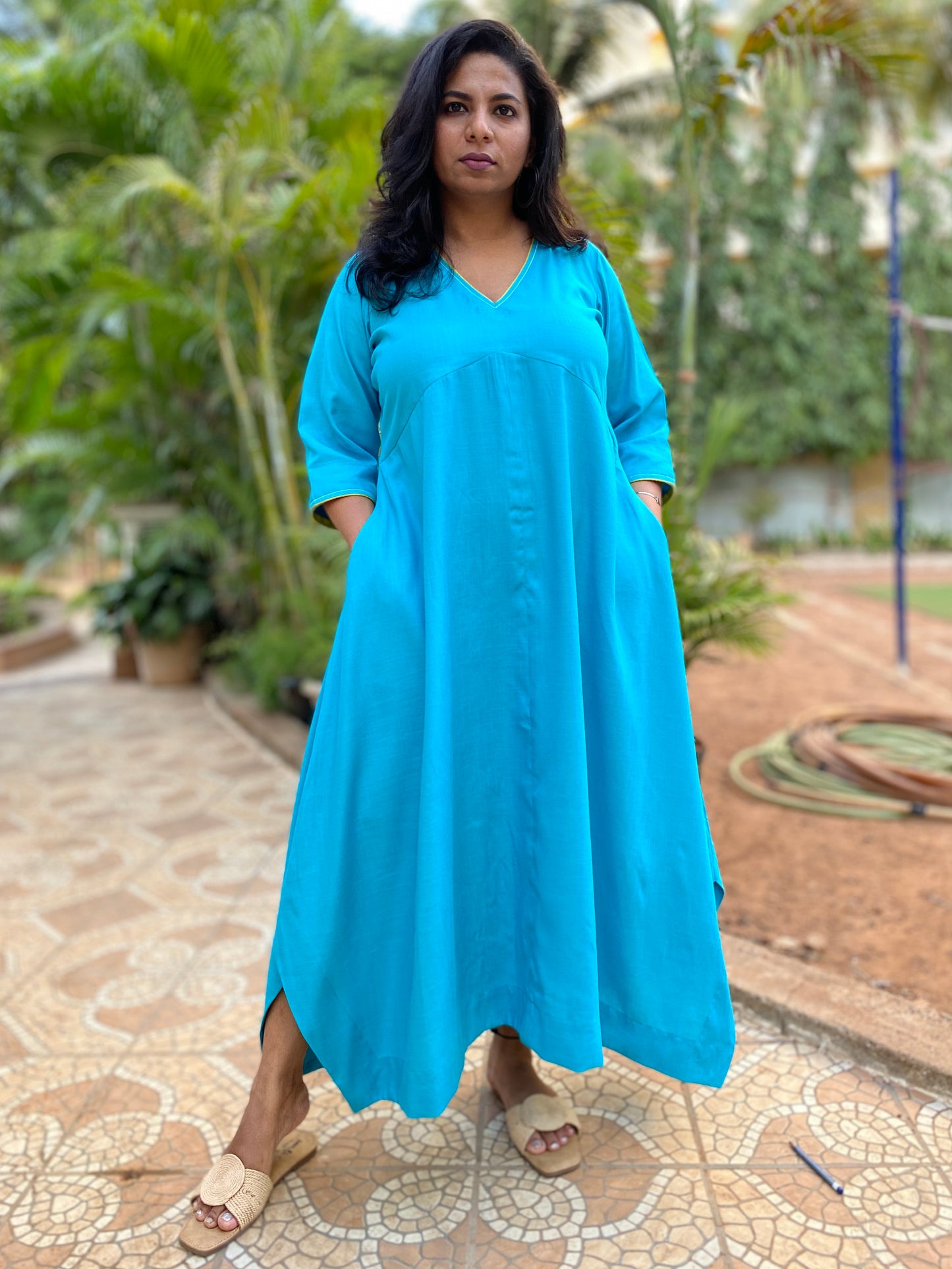 RimJhim - DRESS - BLUE - Soft Cotton