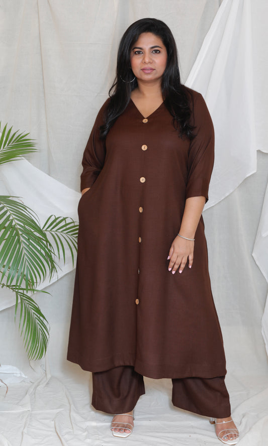 Meera - Co Ord set - BROWN - Soft Cotton