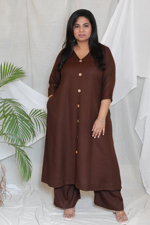 Meera - Co Ord set - BROWN - Soft Cotton