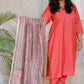 RANI - 3pc Crape Silk Kurta with Pajama Pant and Dupion silk dupatta - SALMON PINK