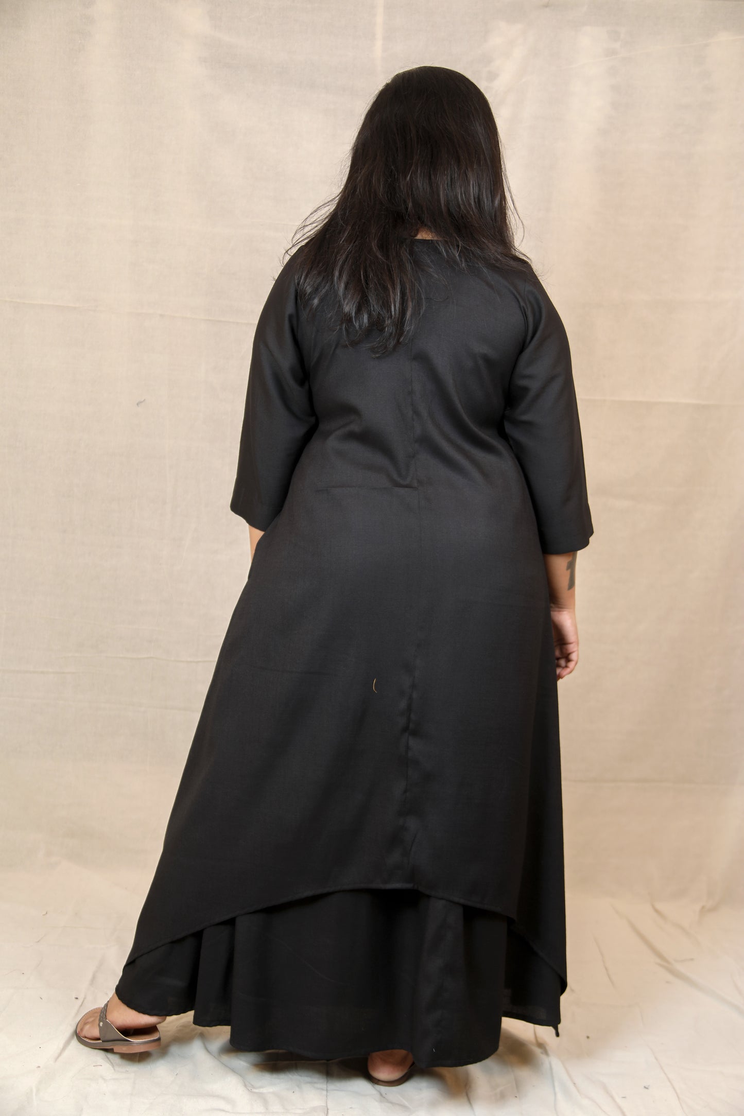 MAHIRA - Kurta & Skirt Set - BLACK ( soft cotton )