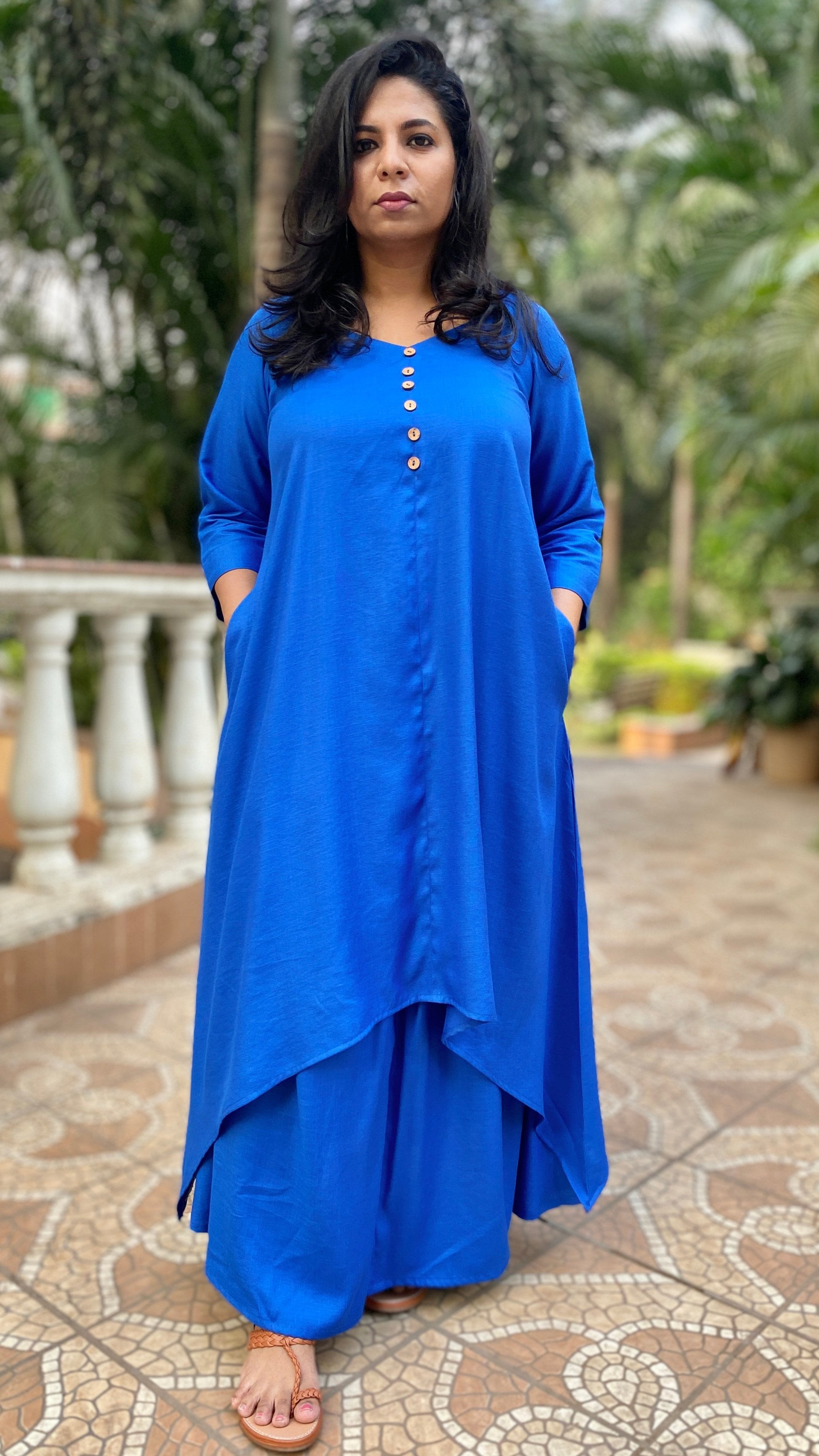 MAHIRA Kurta Skirt Set BLUE soft cotton BANJARA FUNK