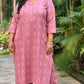 FIZA - Kurta & Pant set - Onion Pink - Cotton Dobby Weave