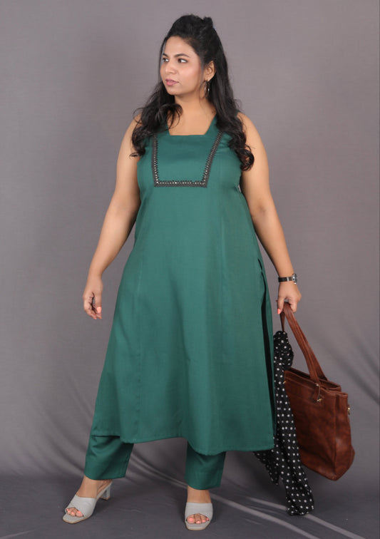 INAYA - Buy Kurta or Full Set - Soft Cotton - Green