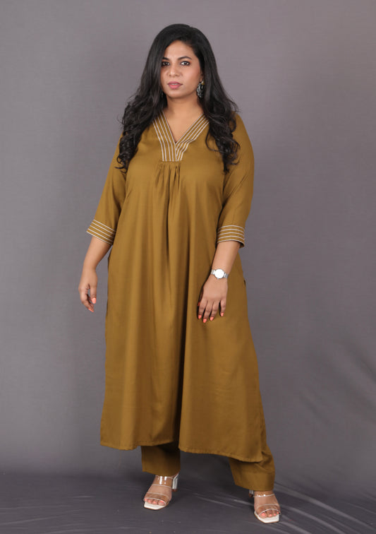 SUHANI - Full Set - soft cotton - Khaki Green