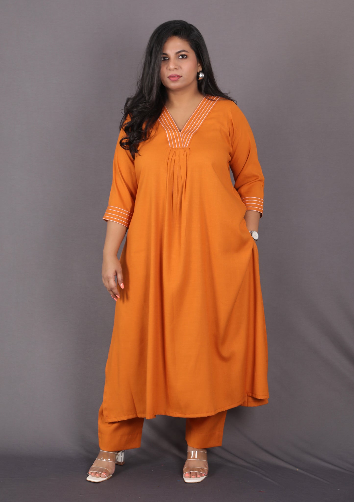 SUHANI - Full Set - soft cotton - Tangarine orange