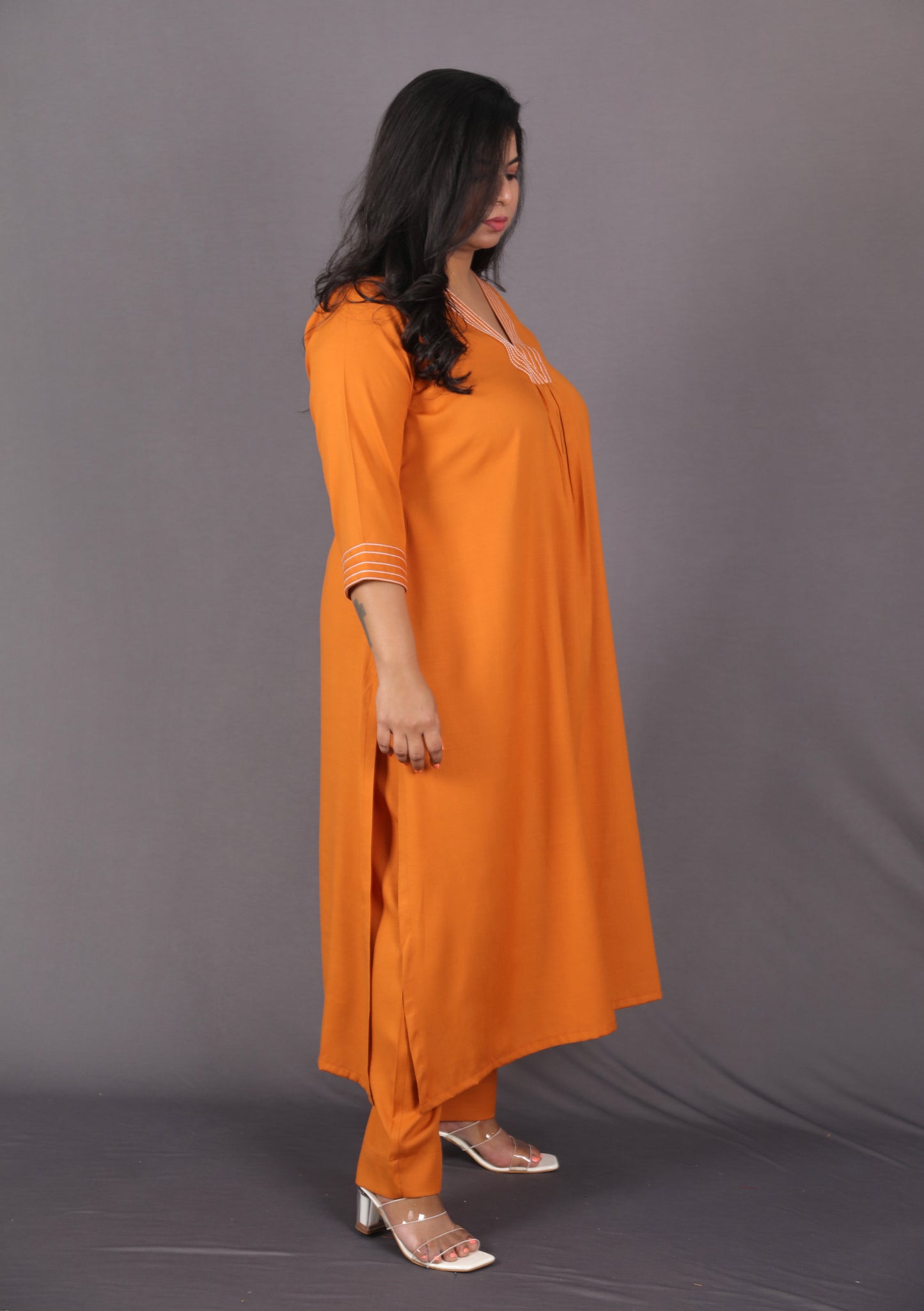 SUHANI - Full Set - soft cotton - Tangarine orange