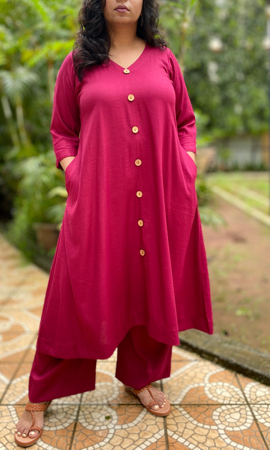 Meera - Co Ord set - Majenta - Soft Cotton