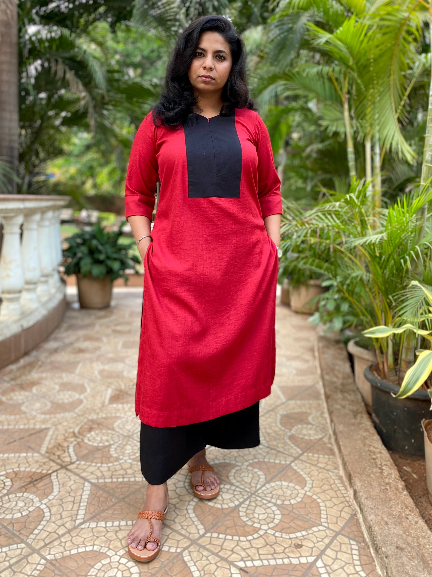 BINDU - KURTA AND PANT SET - MAROON